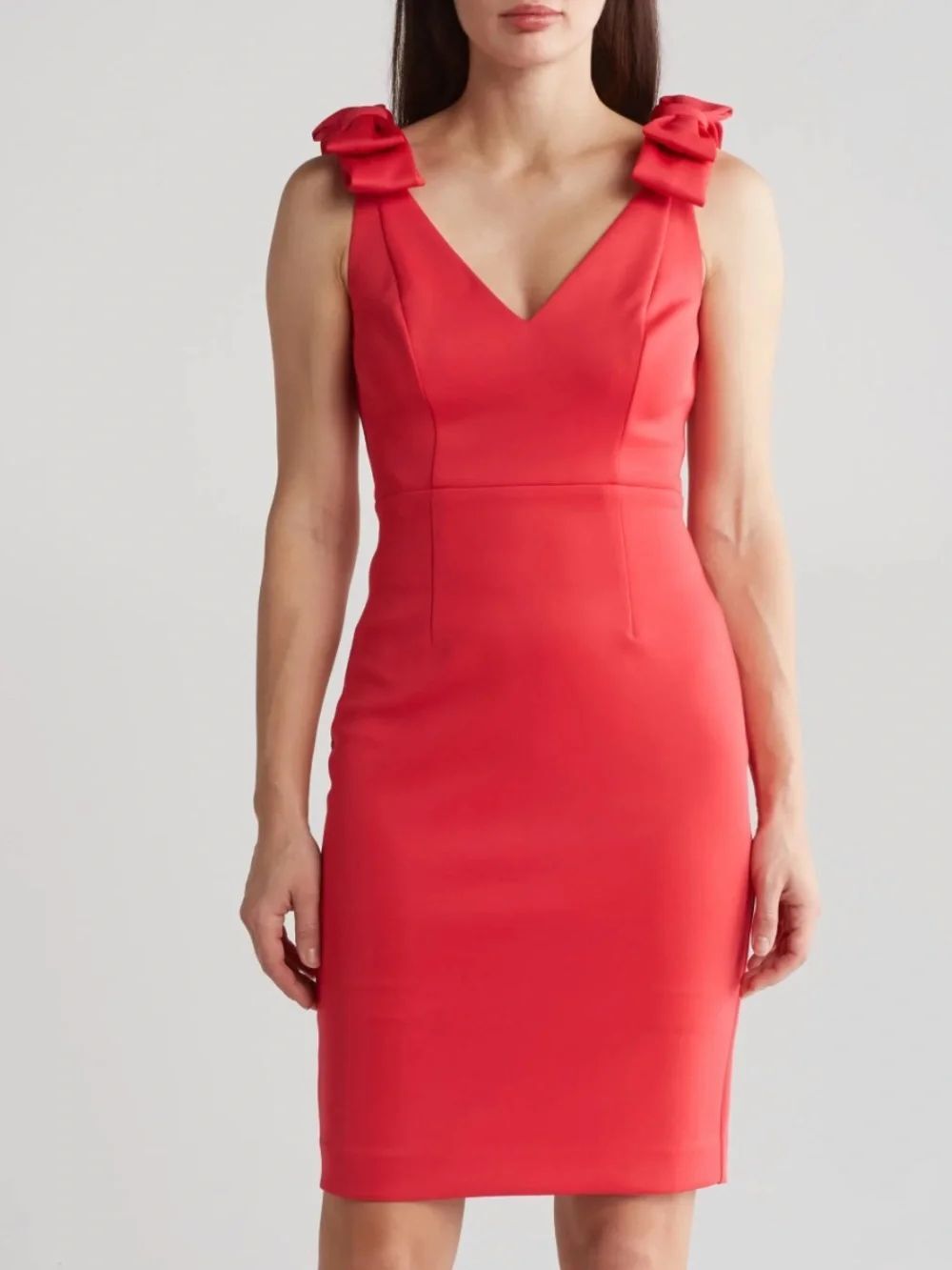 Eliza J Bow Shoulder Crepe Sheath Dress
CHERRY Size 14 NWT